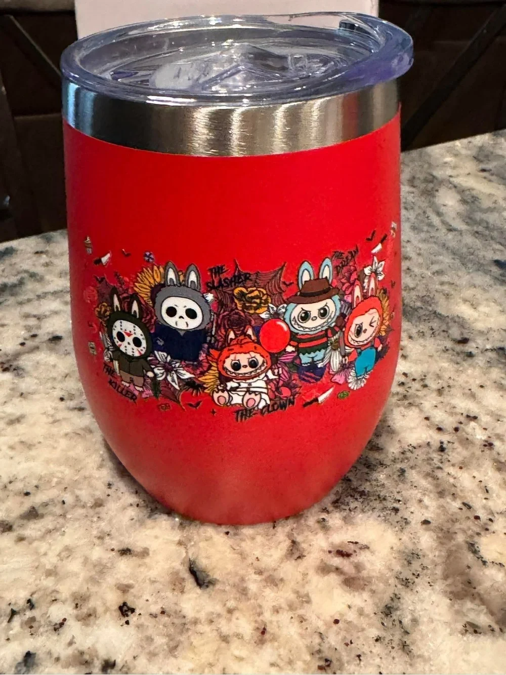 LABUBU HORROR Red Halloween Character Stemless Tumbler NEW IN BOX